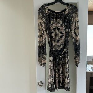 Tory Burch silk dress with self tie. Hits just above knee.